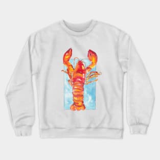 Juicy lobster - food illustration in watercolors Crewneck Sweatshirt